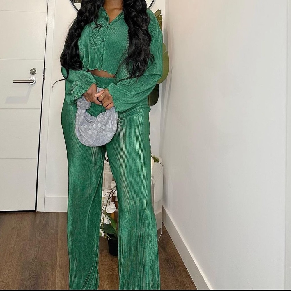 Green two piece pant set